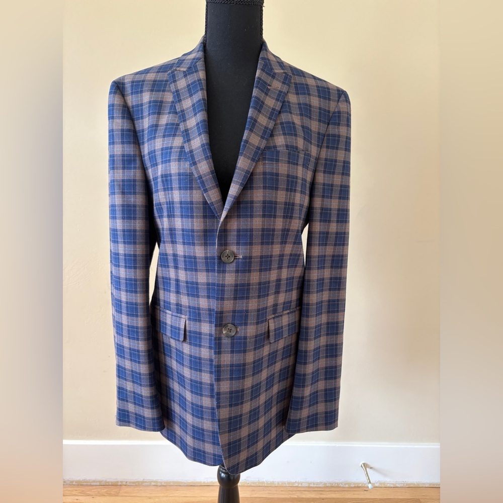 Penguin Navy and Tan Checkered Blazer